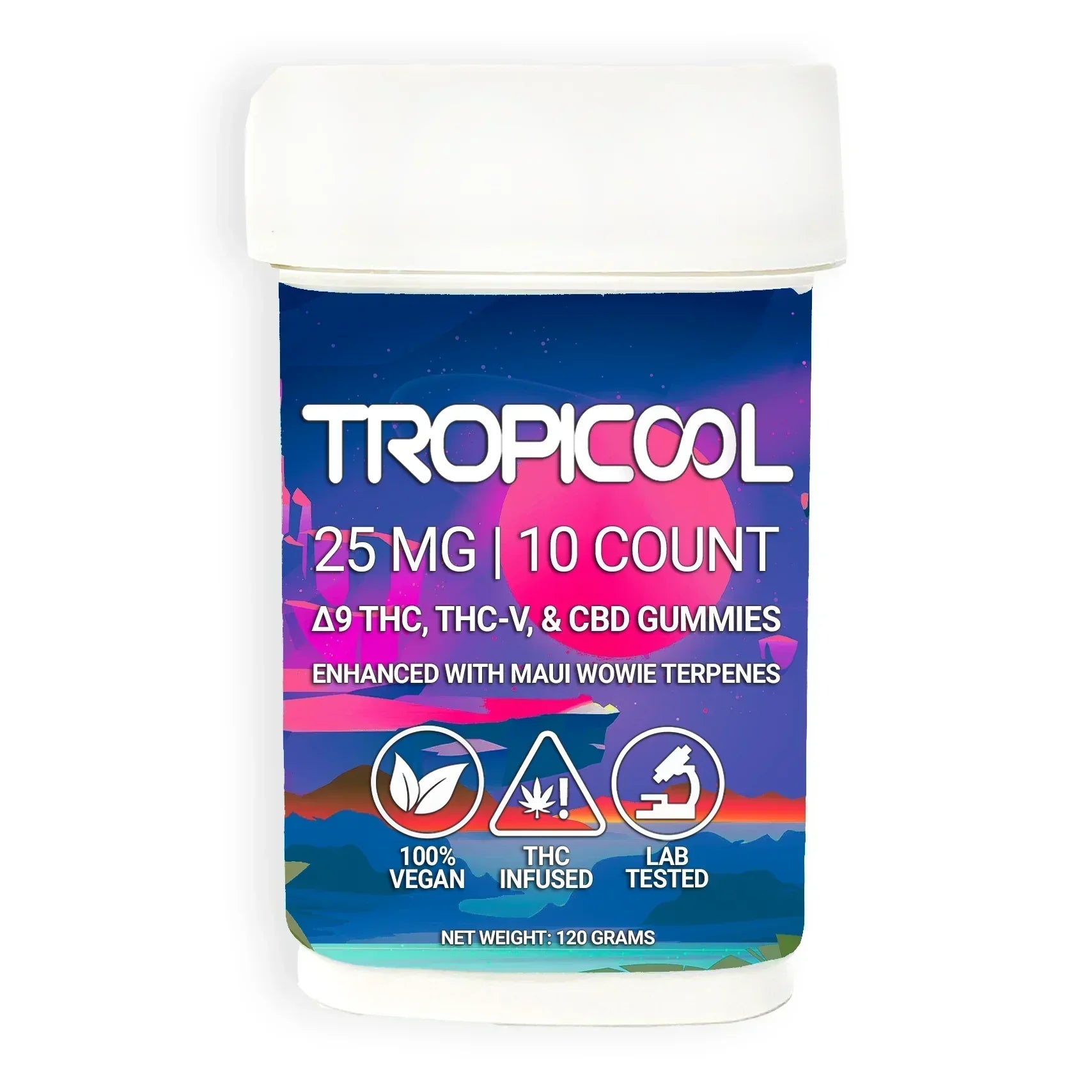 An image of NOVA Hemp’s Tropicool Delta 8 edibles. These 25mg gummies raise the question of how long do Delta 8 effects last.