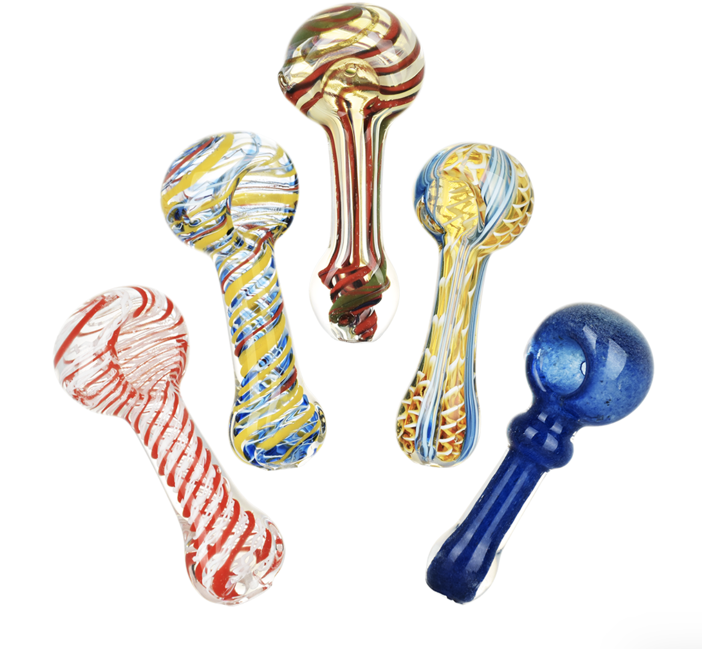 Strident Striped Glass Spoon Pipe