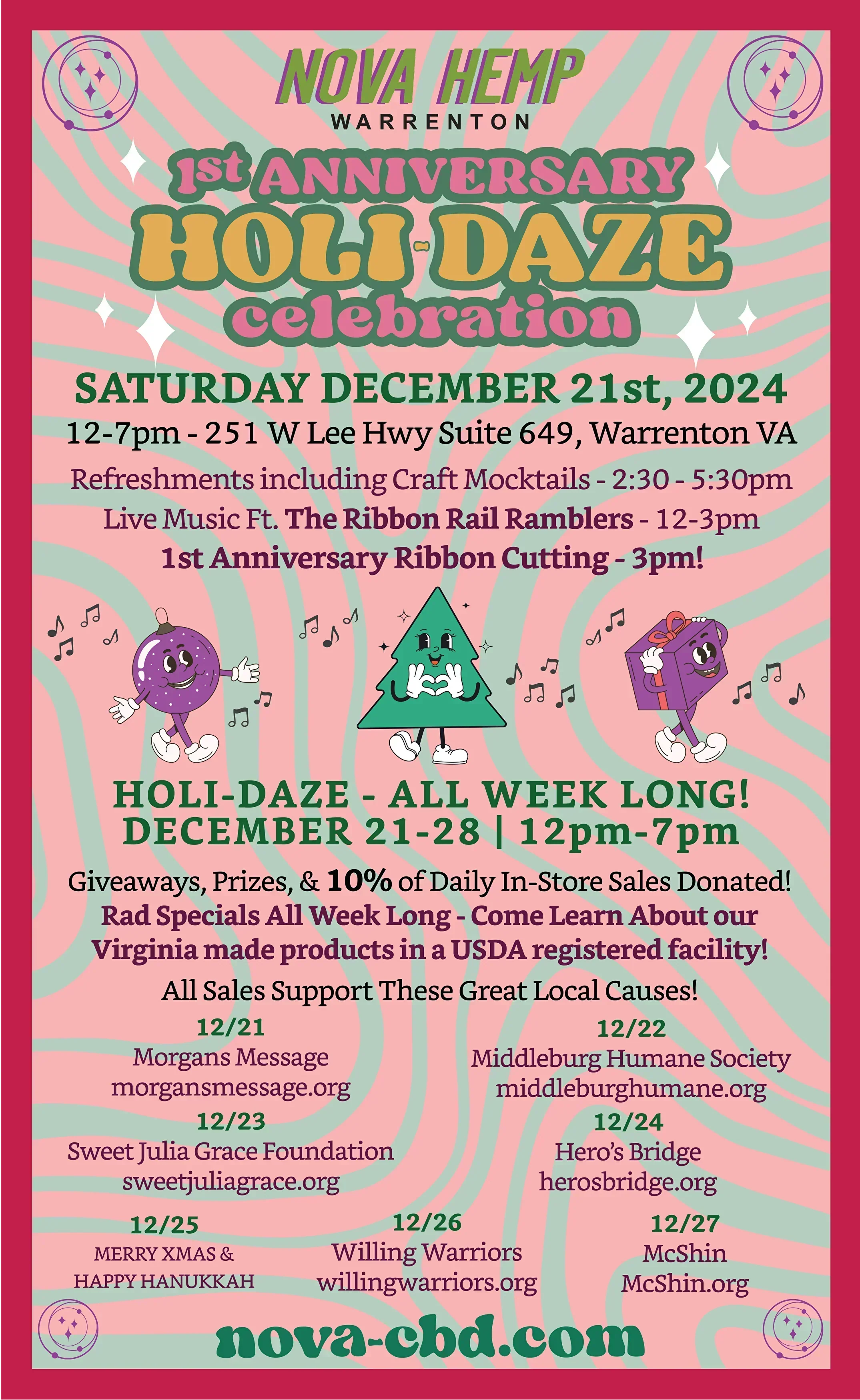 Celebrate Nova Hemps 1-Year Anniversary in Warrenton, Virginia