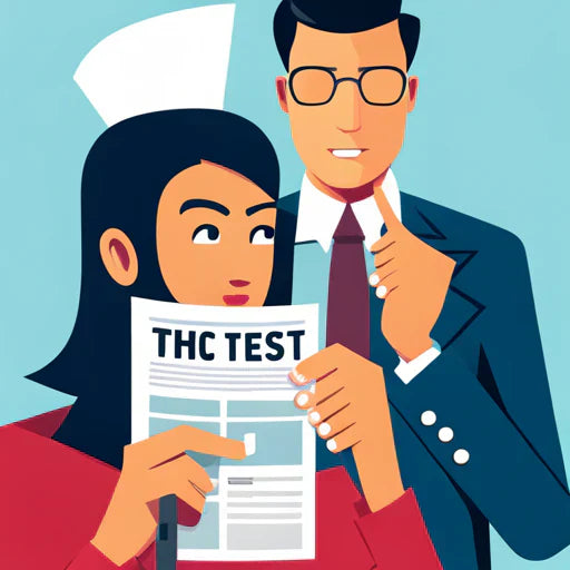 a photo of a businessman taking a drug test with nurse