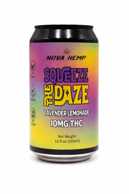 a 12 oz can of nova hemps thc lemonade