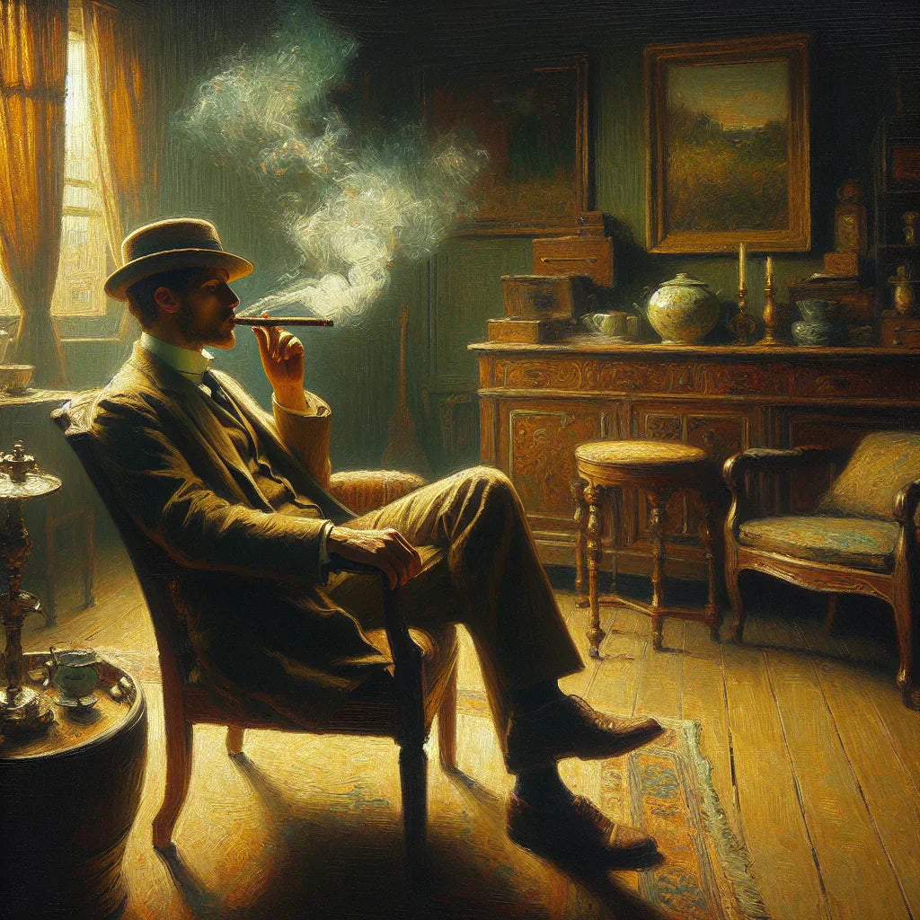 A man sits in a cozy, dimly lit room. The man is wondering: can you smoke THCa isolate powder? Learn everything you need to know about THCa powder, including where to buy THCa isolate powder, in this blog from NOVA Hemp.