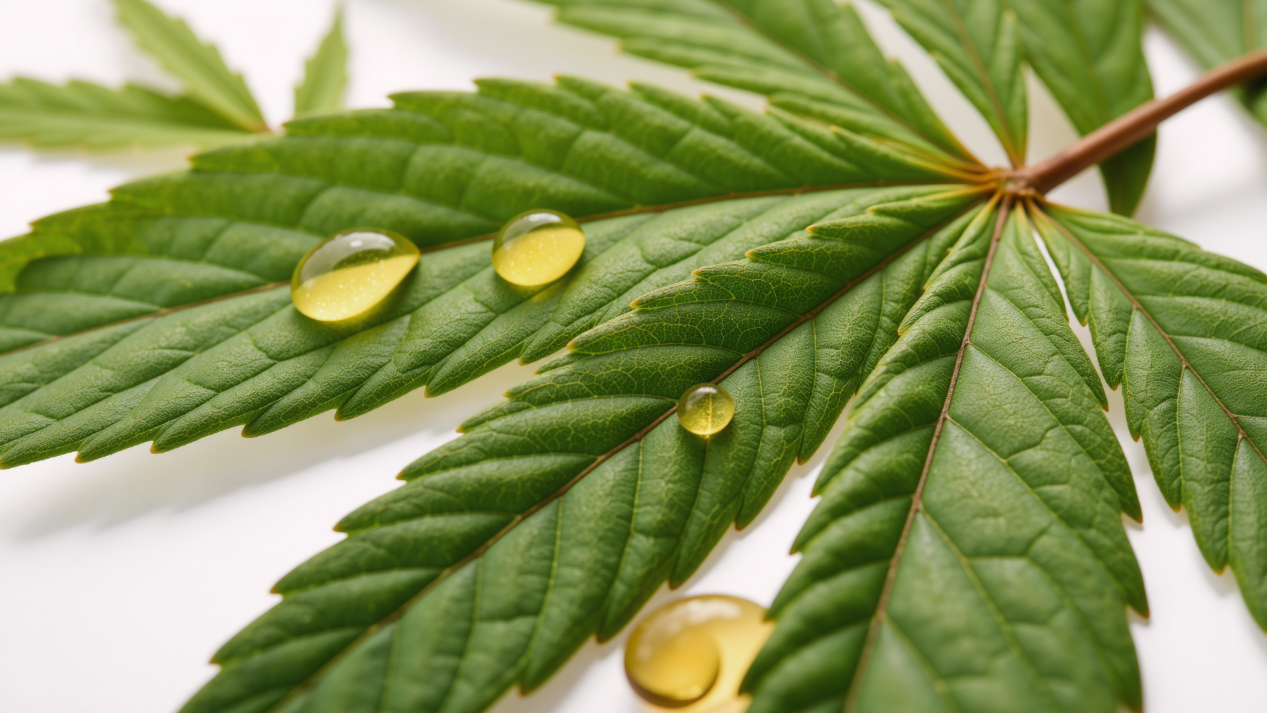 Close-up of green leaves with water droplets, showcasing the texture and details. 