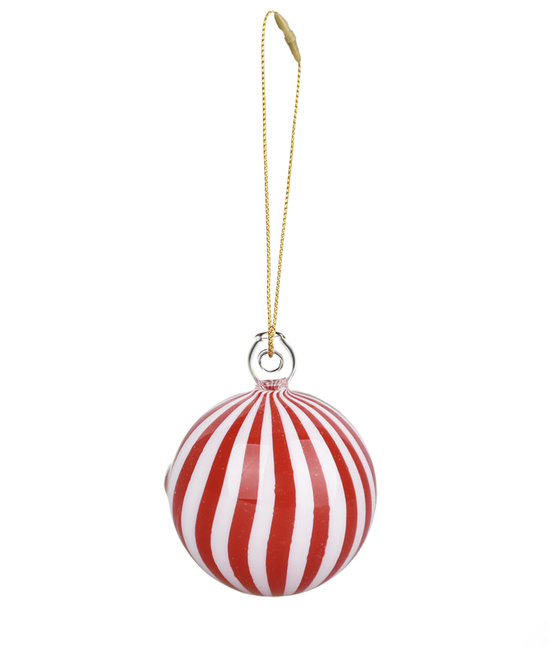 Santa's Secret Hangable Glass Christmas Ornament Hand Pipe | Peppermint