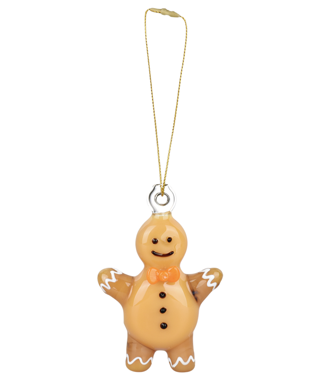 Santa's Secret Hangable Glass Christmas Ornament Hand Pipe | Gingerbread Person