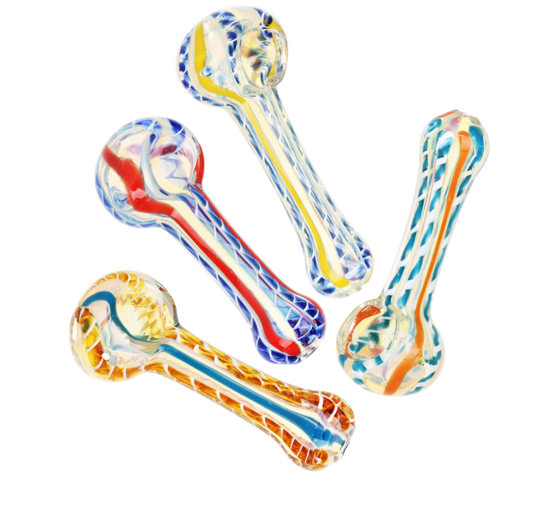 Inside Out Stripes Glass Spoon Pipe