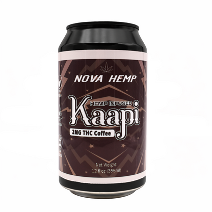 Kaapi Coffee THC infused cold brew 2mg THC hemp-infused coffee can by Nova Hemp