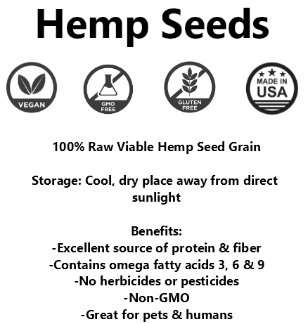 All-Natural Hemp Seeds (3lbs)