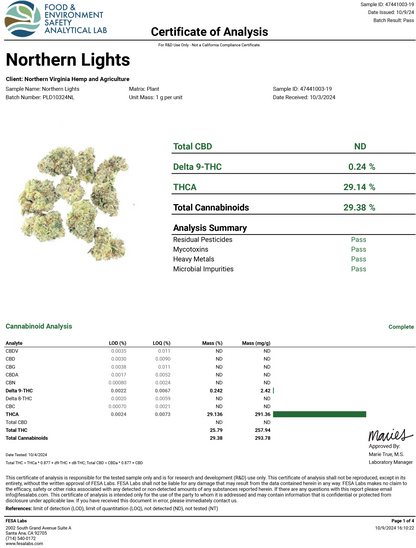 Northern Lights #5 Exotic THCA Flower